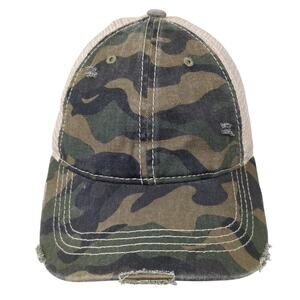 C.C Exclusives Strapback Trucker Hat Multi Camo One Size Ponytail